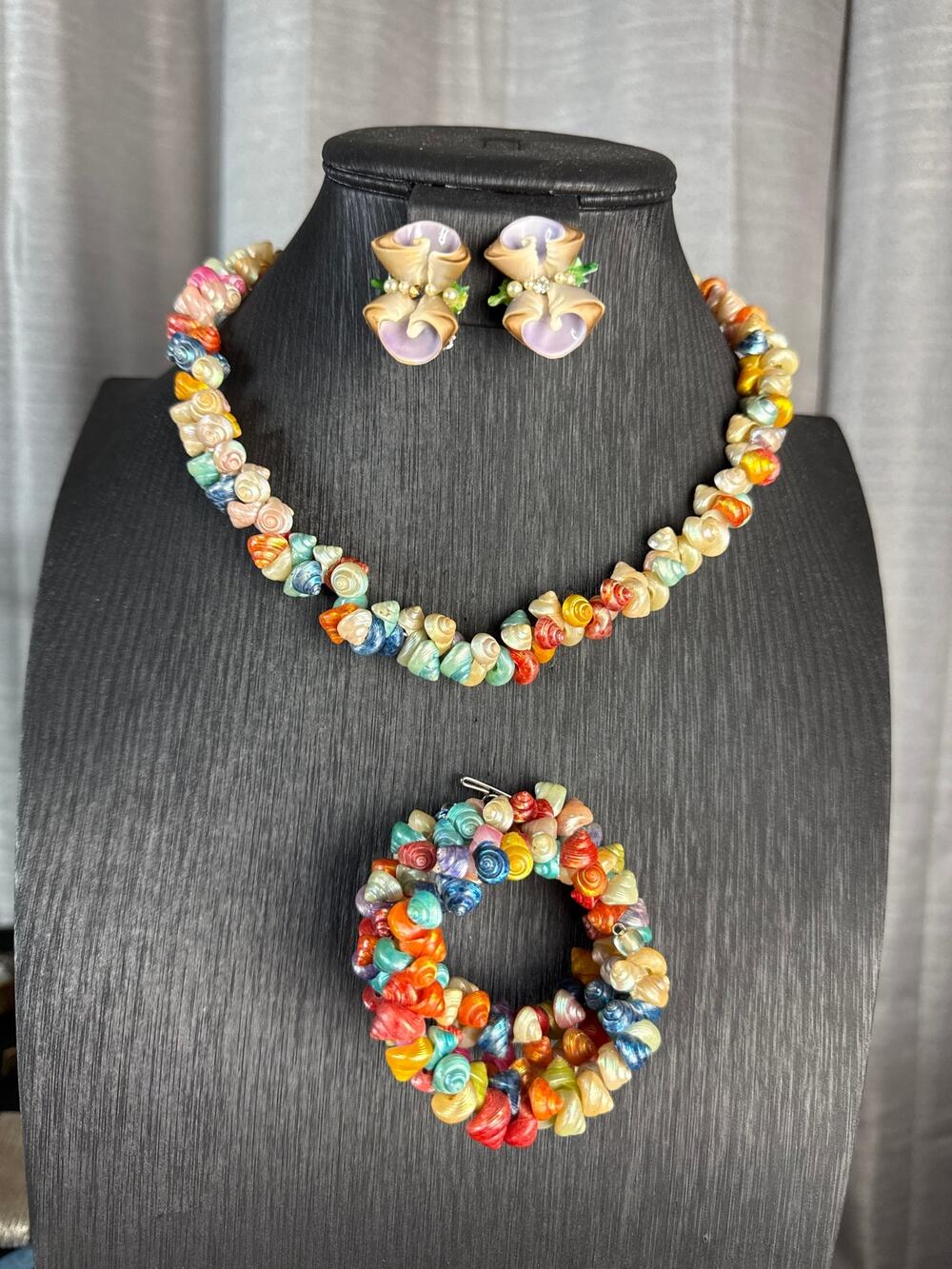 Vintage Multi Colored Shell 3pc Set